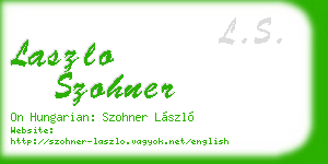 laszlo szohner business card
