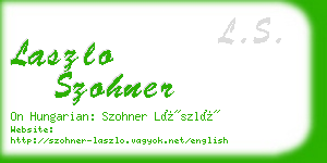 laszlo szohner business card